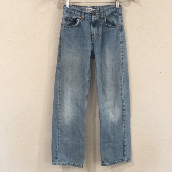 Levi’s 550 Relaxed Boys‎ Sz 12 Slim Jeans Blue Denim Adjustable 100% Cotton - Picture 1 of 10